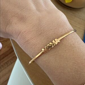 Gold Plated Mama Cuff Bracelet